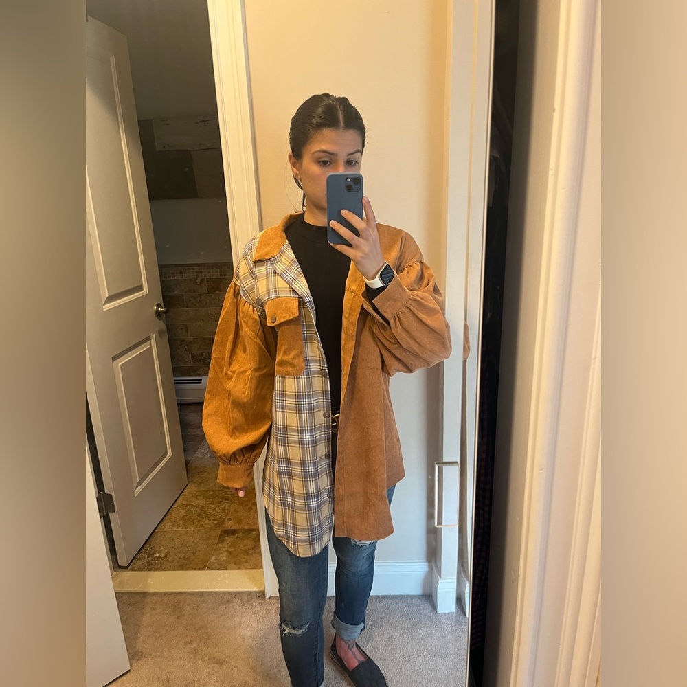 Oversized flannel shacket